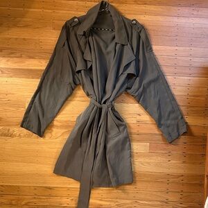 Women’s Spring Trench Coat with Waist Tie
